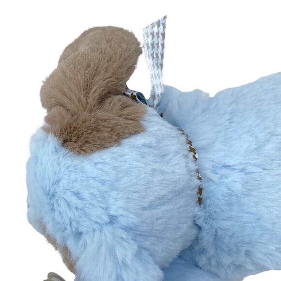 Bearington Baby Collection Relaxed Blue Rattle Dog Plush 8" Stuffed Animal Toy - Picture 10 of 11